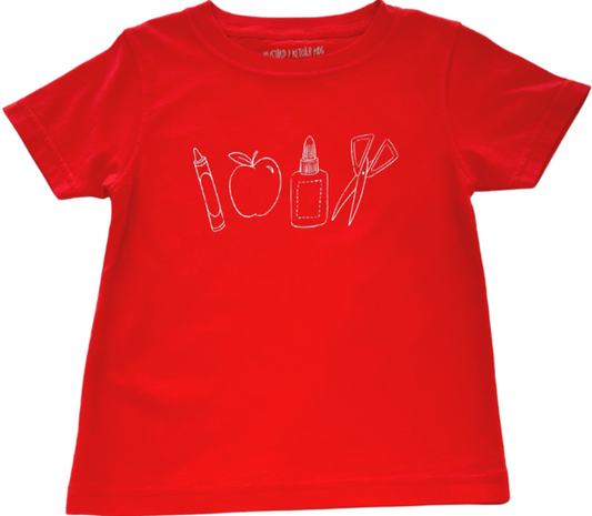 SS Red School Supplies T-Shirt