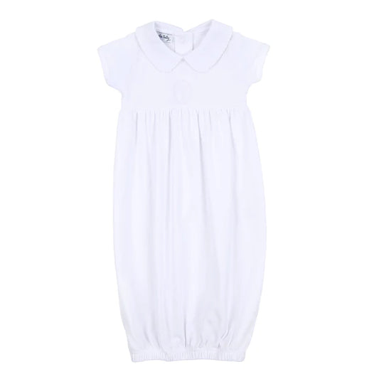 Blessed Smocked Gathered Gown - White