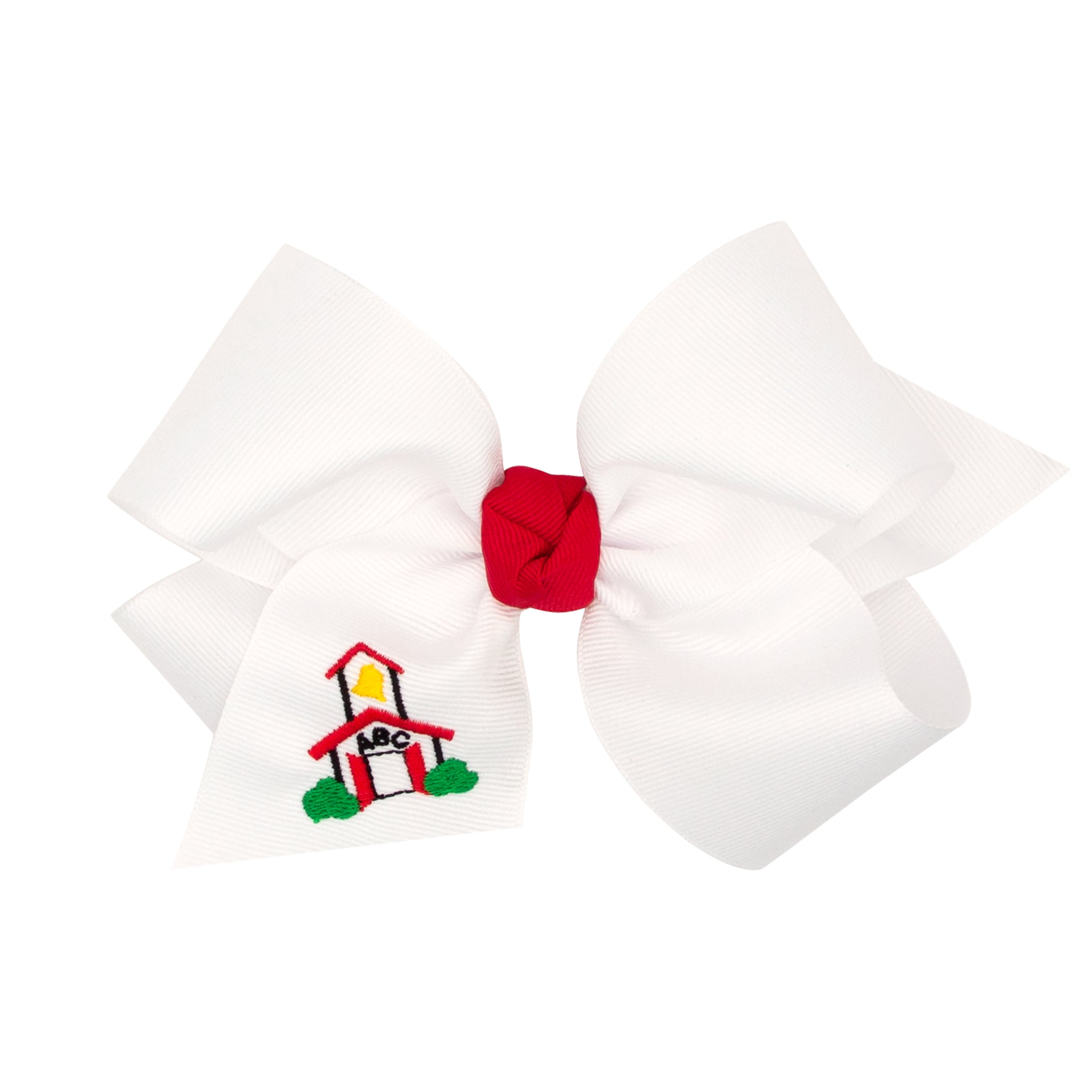 School Embroidered Grosgrain Bow - King