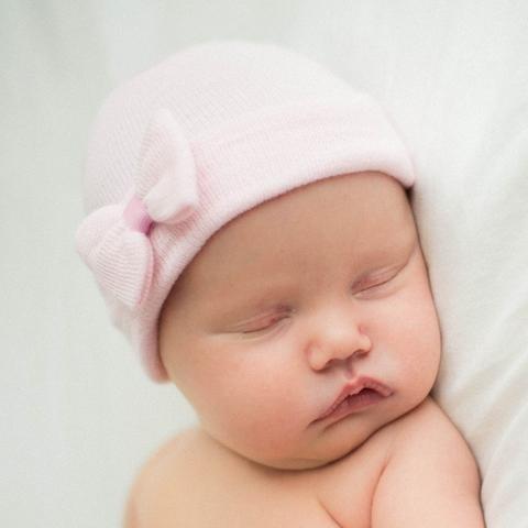 Newborn Hat - Pink Teeny Bow