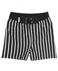 Load image into Gallery viewer, Black & White Stripe Swim Trunks
