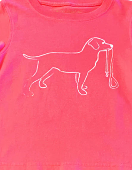 Dog Leash SS T-Shirt: Pink